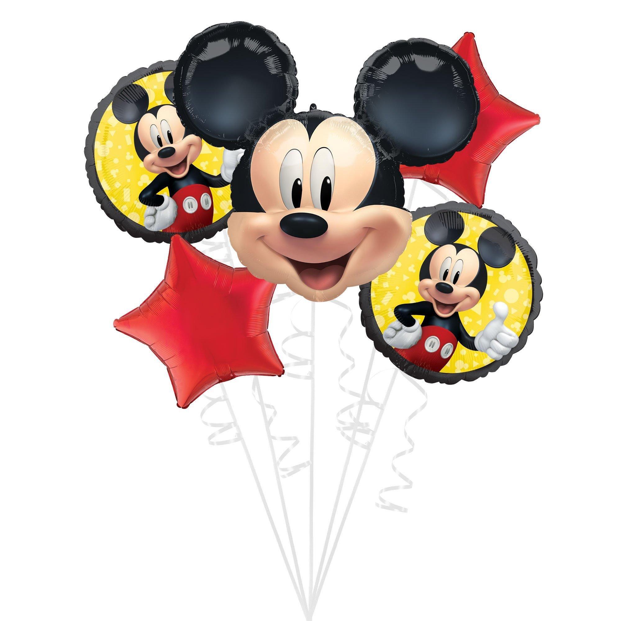 Mickey Mouse Forever Foil Balloon Bouquet with Balloon Weight, 10pc